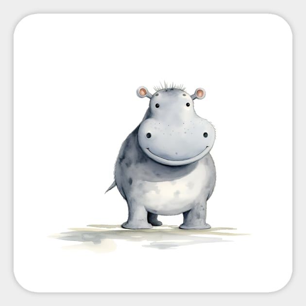 Cute Baby Hippo Sticker by Geminiartstudio